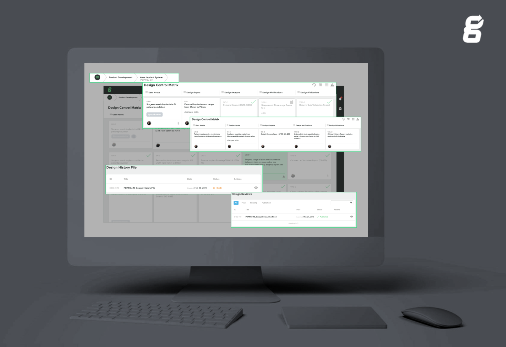DC matrix software mockup copy