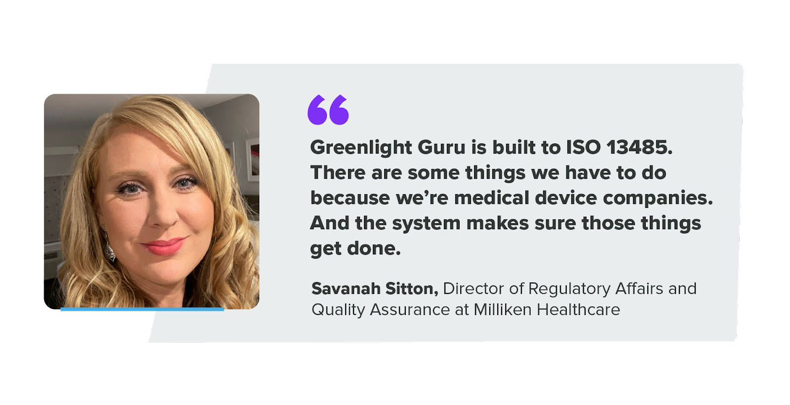 ISO 13485 compliance testimonial