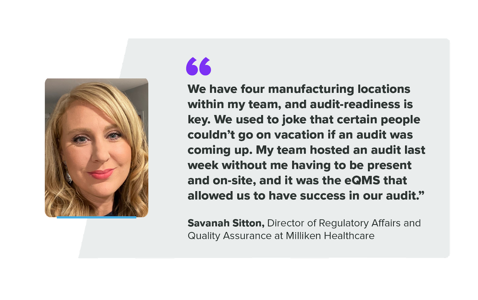 eQMS Audit readiness testimonial