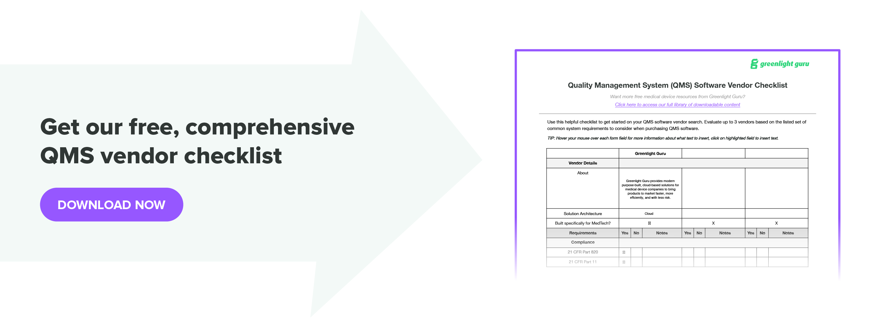 QMS Vendor Checklist